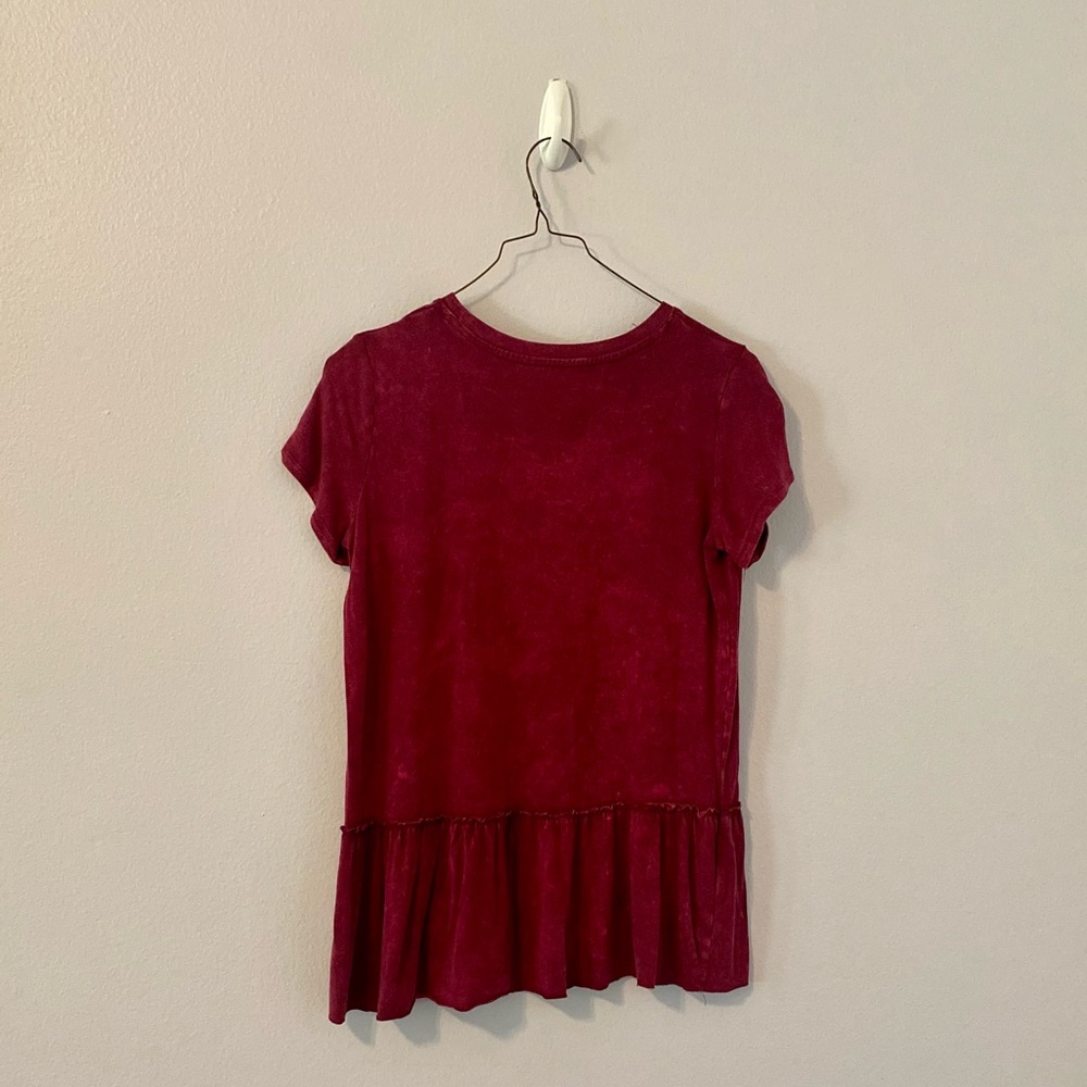 Art Class Maroon Ruffle Top - Picture 2 of 3